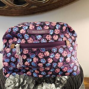 Vera Bradley Floral Cosmetic Bag - Purple and Pink NWOT